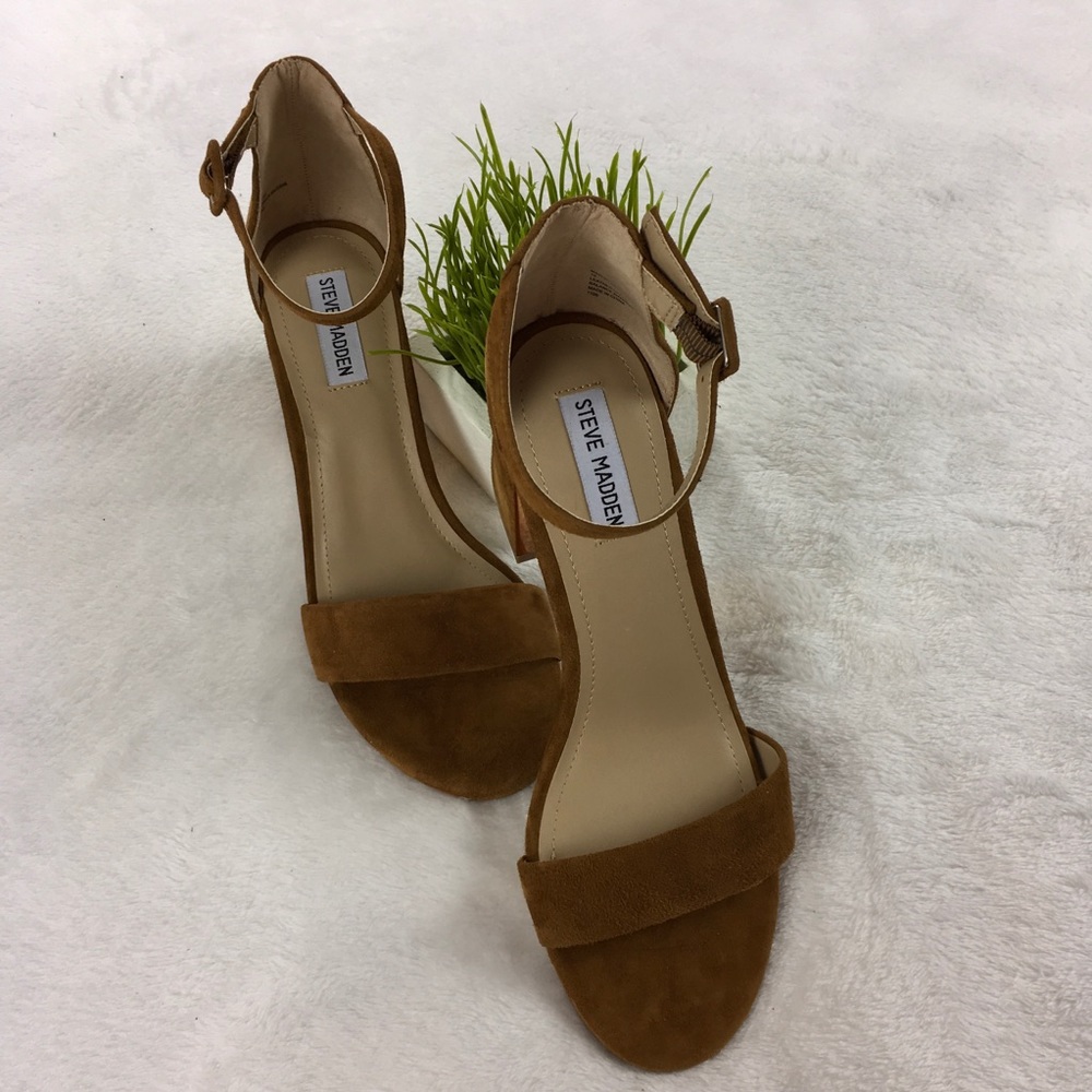 Steve Madden Suede Ankle Strap Sandals Block Heel